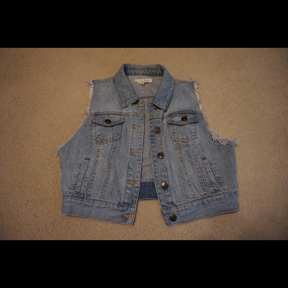 Blue jean vest jacket